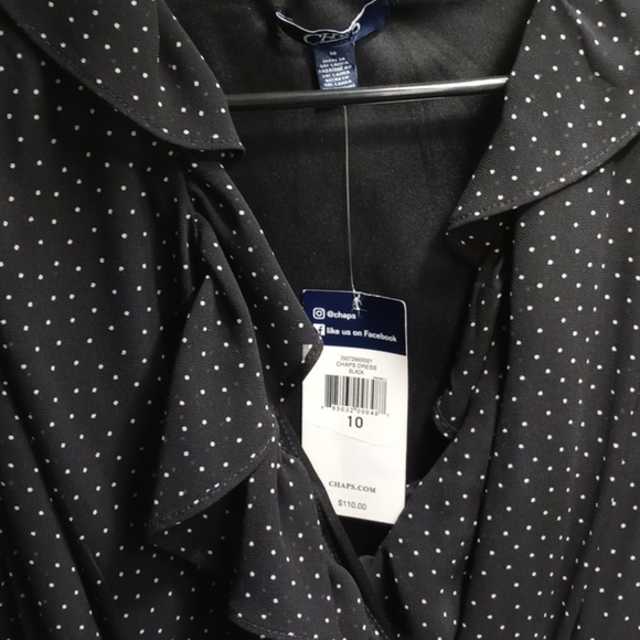 NWT CHAPS Black Polka dot DRESS 🖤 - Picture 3 of 6